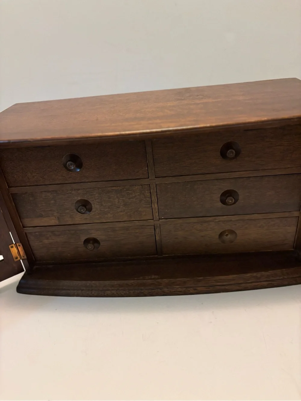 Vintage Mele Large Wooden Jewelry Box-Lattice Doors/Jewelry Storage Organizer